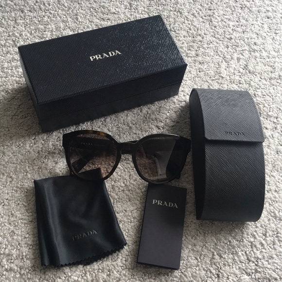 Prada Accessories - New Prada Havana SPR 18R Tortoise Round Sunnies